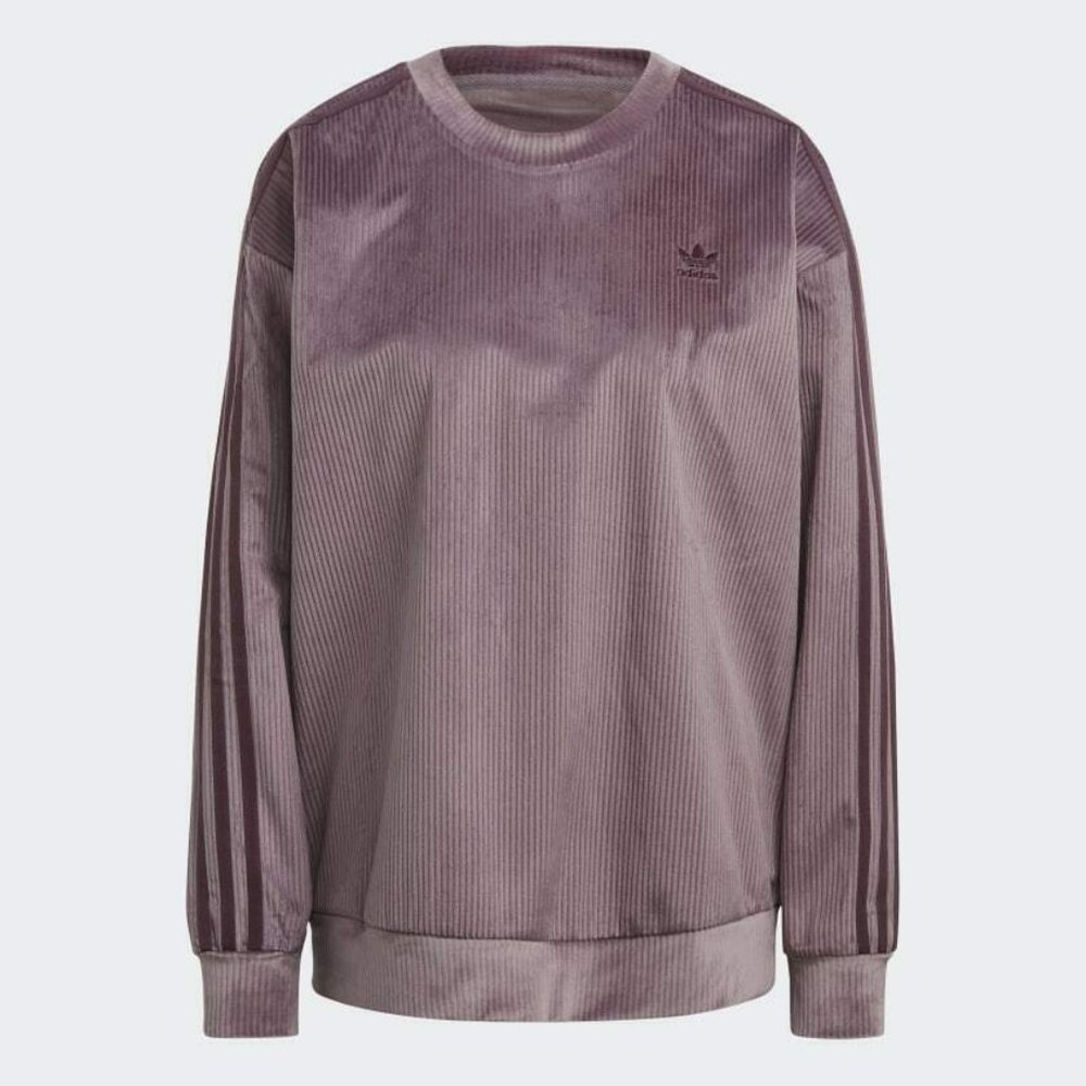 adidas Originals Women's Purple Corduroy Velvet Crew Sweater - Size 1X